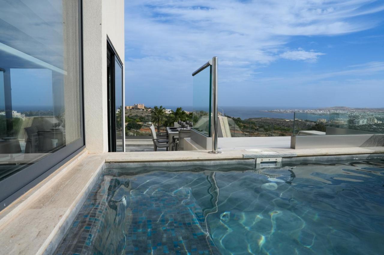 Lux Sea&Country Views With Pool Apartment เมลลิฮา ภายนอก รูปภาพ