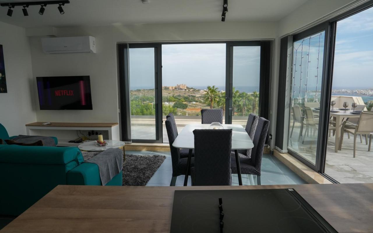 Lux Sea&Country Views With Pool Apartment เมลลิฮา ภายนอก รูปภาพ